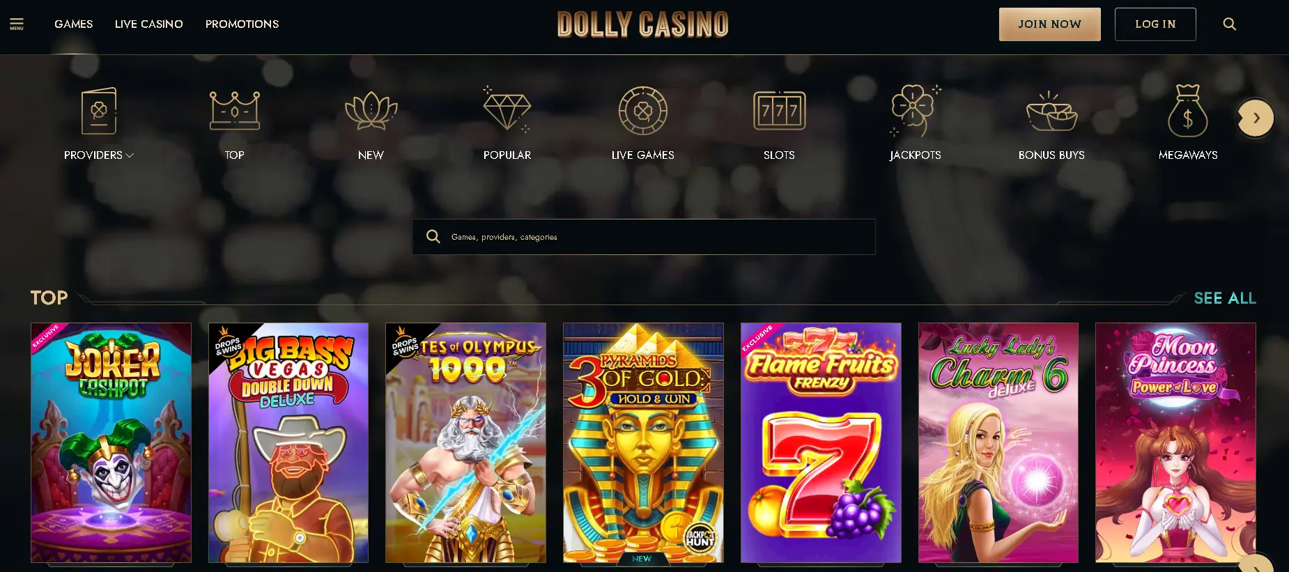 Game selection at Dolly casino online Game selection at Dolly casino